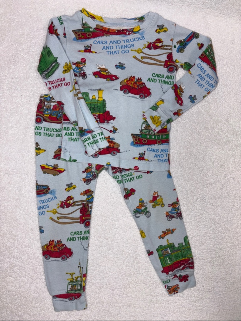 Books to bed Richard Scarry Light Blue Cars & Trucks things that go boys set 3t